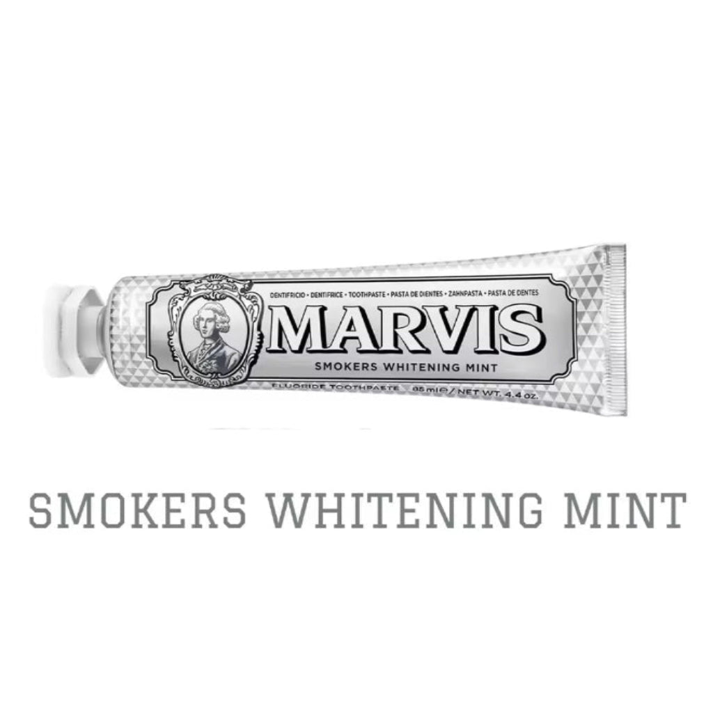 Marvis Smokers Whitening Toothpaste, Mint, 85ml, Promotes the Natural Whitening of the Teeth, Plaque Removal Toothpaste, Long