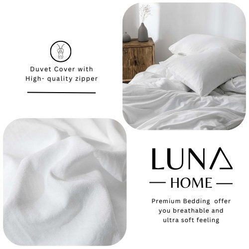 Premium Single size 4 pieces Bedding Set without filler, Plain White Color - BusDeals