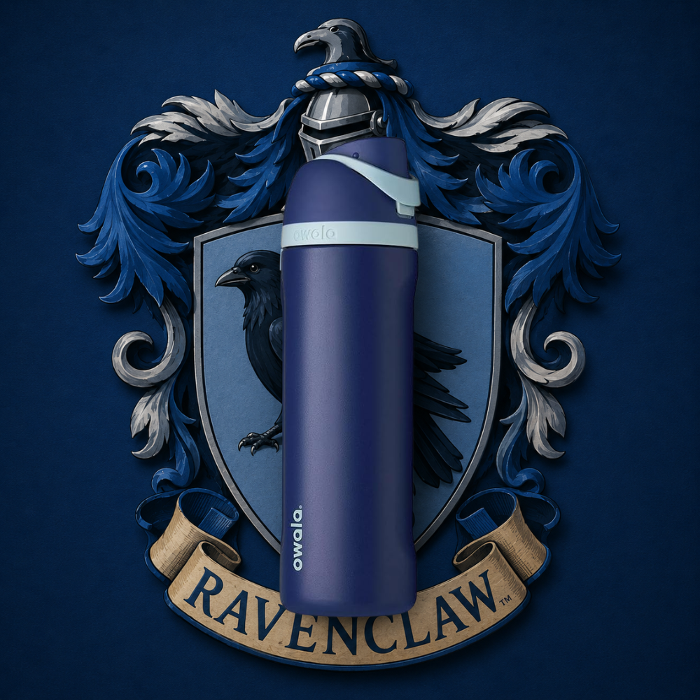 Owala 24 oz 710 ml Harry Potter FreeSip Insulated Stainless Steel Water Bottle, Ravenclaw Blue