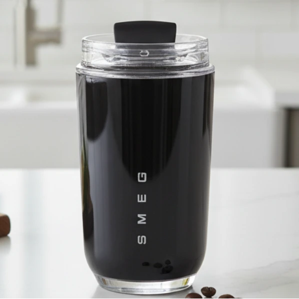 SMEG Wall Mug, 240ml Insulated Stainless Steel Coffee mug,  Black