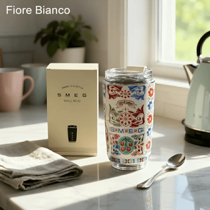 Coffee Mug, 240ml Insulated Stainless Steel with Cream Print