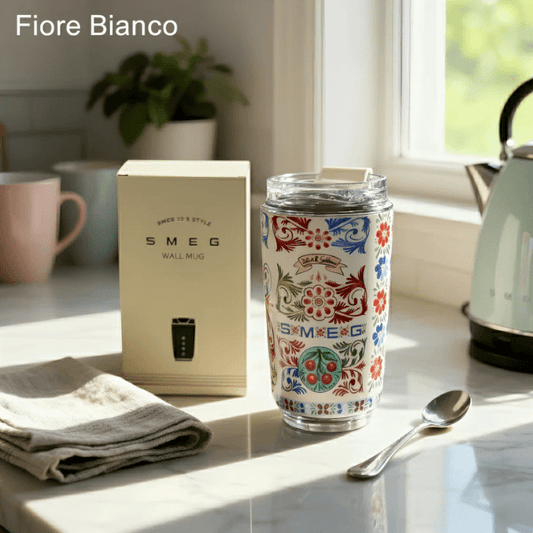 Coffee Mug, 240ml Insulated Stainless Steel with Cream Print