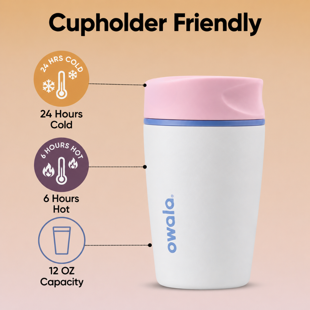 Owala SmoothSip Slider - Stainless Steel - 12-oz. - Candy Coated, Pink