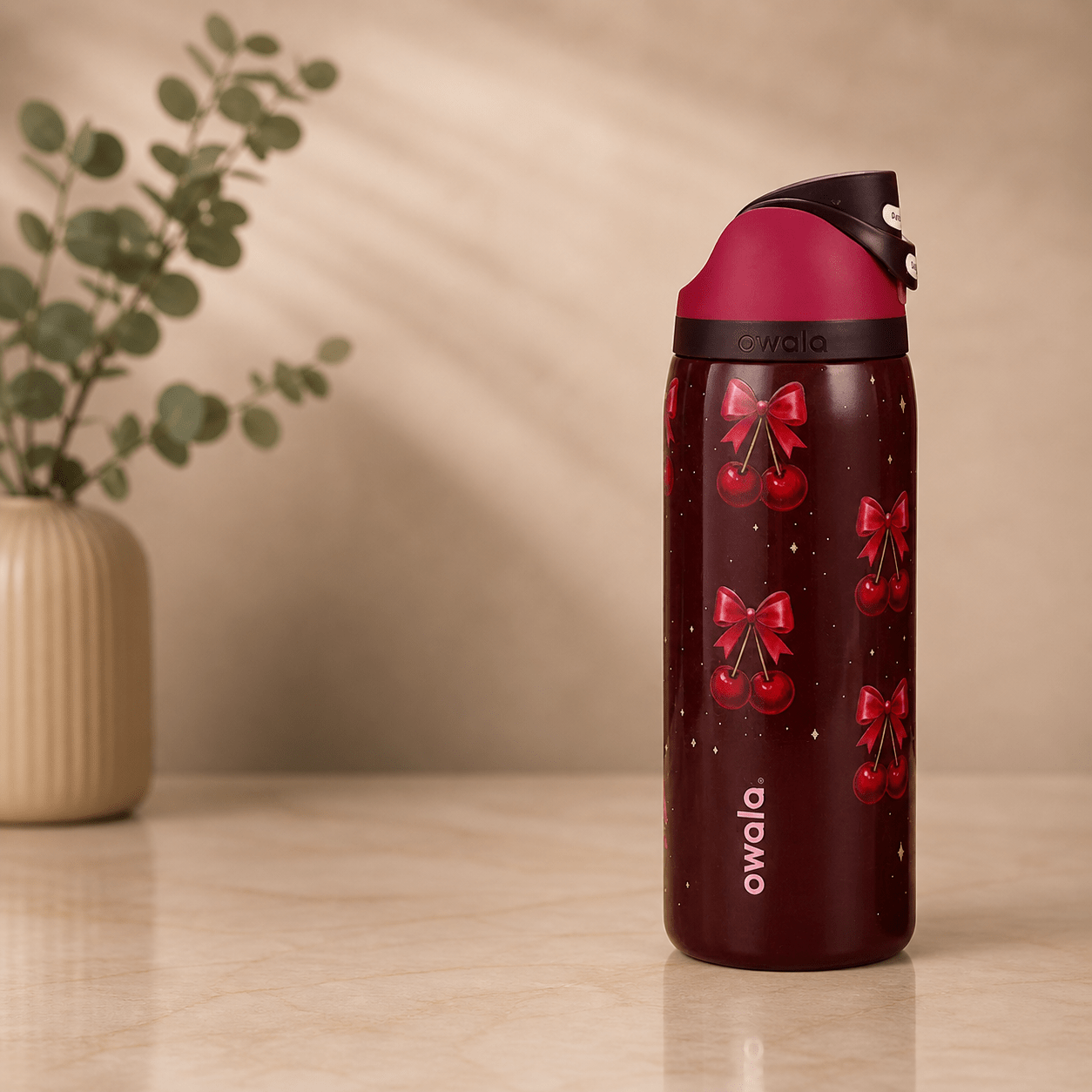 32 OZ. 945 ML Owala Special Edition Stainless Steel Water Bottle, Cherry - BusDeals