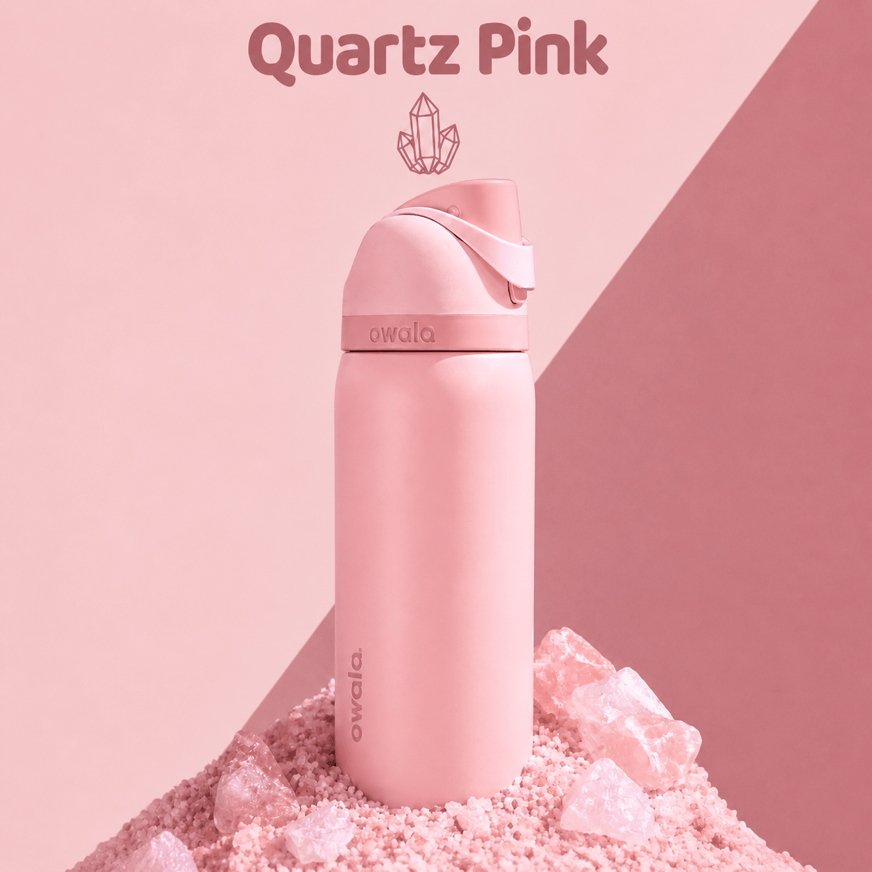 32 OZ. 945 ML Owala Stainless Steel Water Bottle, Rose Quartz Pink - BusDeals