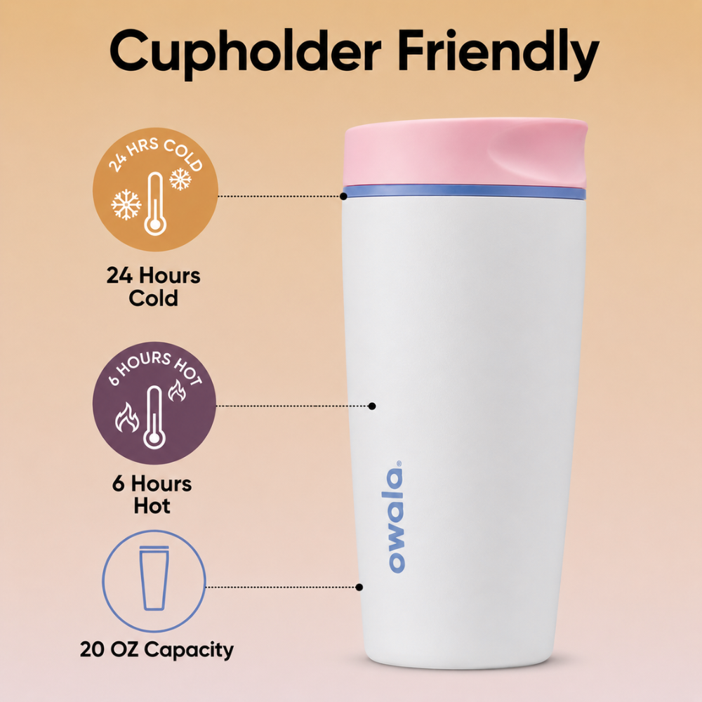Owala SmoothSip Slider - Stainless Steel - 20-oz. - Candy Coated, Pink