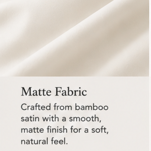 Bamboo Satin King Size  6 Pieces, quality Duvet Cover set, Matte off white color.