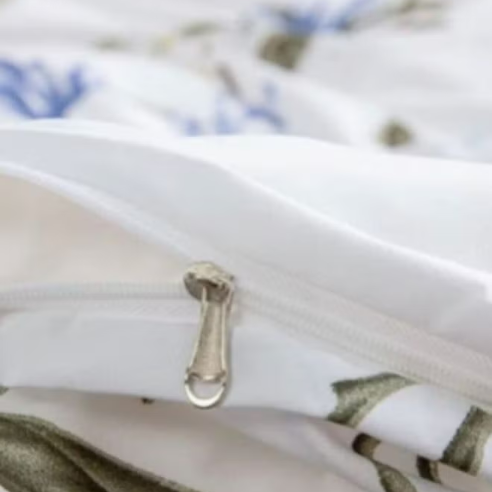 Queen size 6 pieces, Spring Flower Design Cobalt Color, duvet cover set.