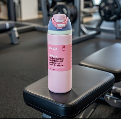 32 oz. 945ml Owala FreeSlip Stainless Steel Vacuum Insulated Sports Water Bottle, Pink