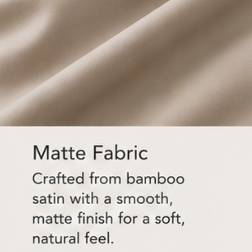 Bamboo Satin King Size  6 Pieces, quality Duvet Cover set, Matte Brown color.