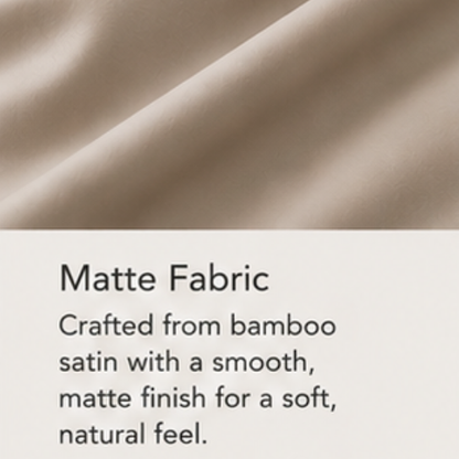 Bamboo Satin King Size  6 Pieces, quality Duvet Cover set, Matte Brown color.