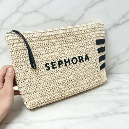 Beauty Straw/Raffia Cosmetic Makeup Bag GWP Offer Gift