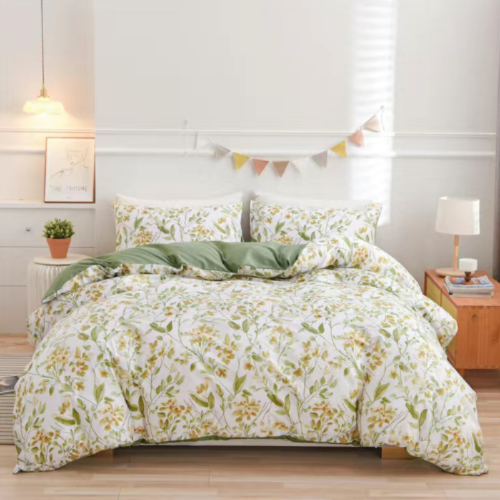 Queen size 6 piece bedding set brown floral print super soft quality.