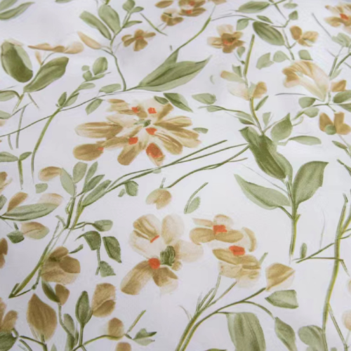 Queen size 6 piece bedding set brown floral print super soft quality.