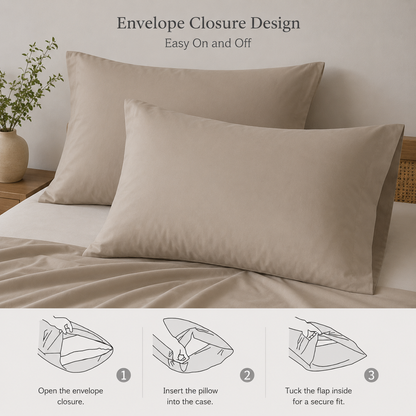 Bamboo Satin King Size  6 Pieces, quality Duvet Cover set, Matte Brown color.