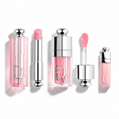 DIOR ADDICT MINI HOLIDAY TRAVEL DUO 3-PIECE SET (001 Pink), Hydrating Lip Balm and Lip Oil