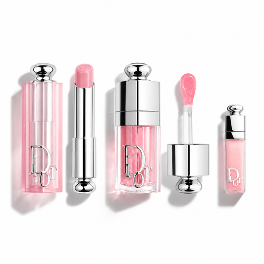 DIOR ADDICT MINI HOLIDAY TRAVEL DUO 3-PIECE SET (001 Pink), Hydrating Lip Balm and Lip Oil