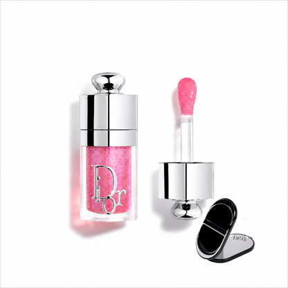 زيت العناية بالشفاه Addict Lip Glow Oil Fizzy Pink 072 مع مرآة جوال هدية