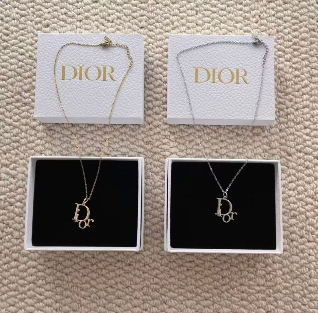 Beauty DIY Necklace Gold color in a Gift Box and  Shopping Bag