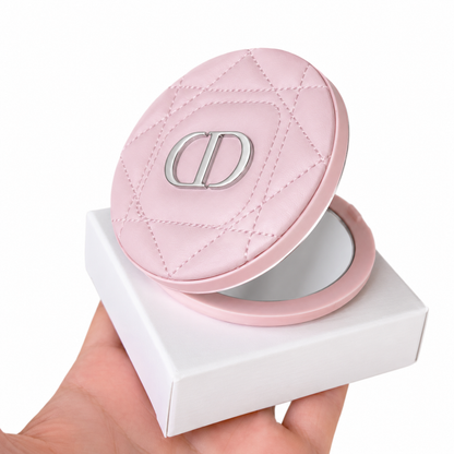 Beauty Set Pink Heart Pocket Leather Mirror with Lip Glow Oil 001 Dust bag and Shopping bag