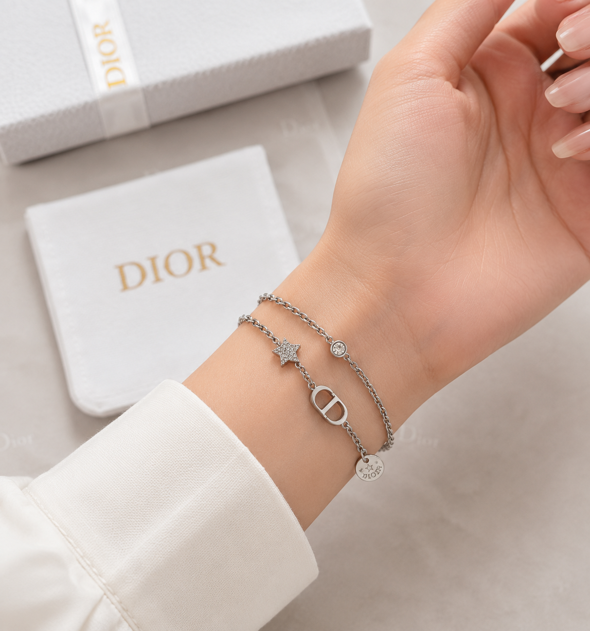 Dior Beauty CD logo Bracelet with Shopping bag