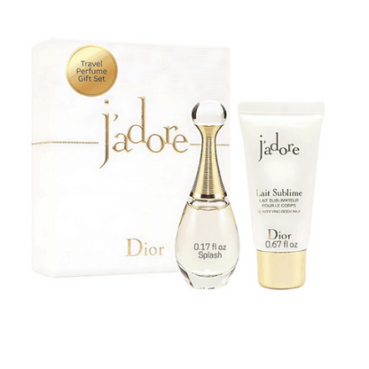 Dior J'adore Perfume For Women Mini Fragrance Gift Set EDP & Body Lotion Duo Travel Set (Perfume 10 ML / Lotion 0.34 Fl Oz) with Gift Shopping bag