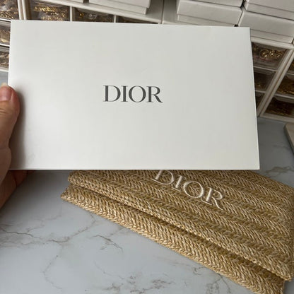 Dior Beauty Raffia/Rattan Counter Cosmetic Bag Transformed to Crossbody Bag