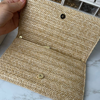 Dior Beauty Raffia/Rattan Counter Cosmetic Bag Transformed to Crossbody Bag