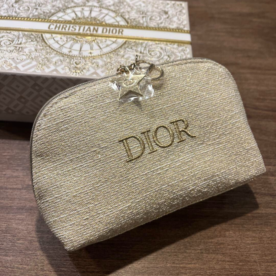 Dior Beauty Gold Pouch Holiday Clutch 18x16x5cm