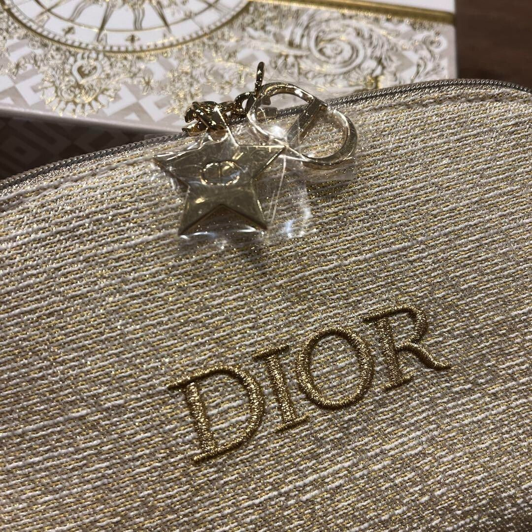 Dior Beauty Gold Pouch Holiday Clutch 18x16x5cm