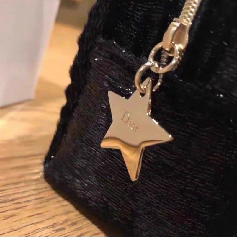 Christian Dior Small Shiny Glitter Velvet Cosmetic Makeup Toiletry Pouch Bag