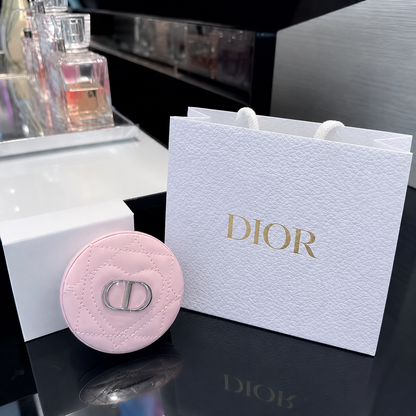 Dior Beauty Pink Heart Pocket Mirror with Shopping bag - Leather Pink