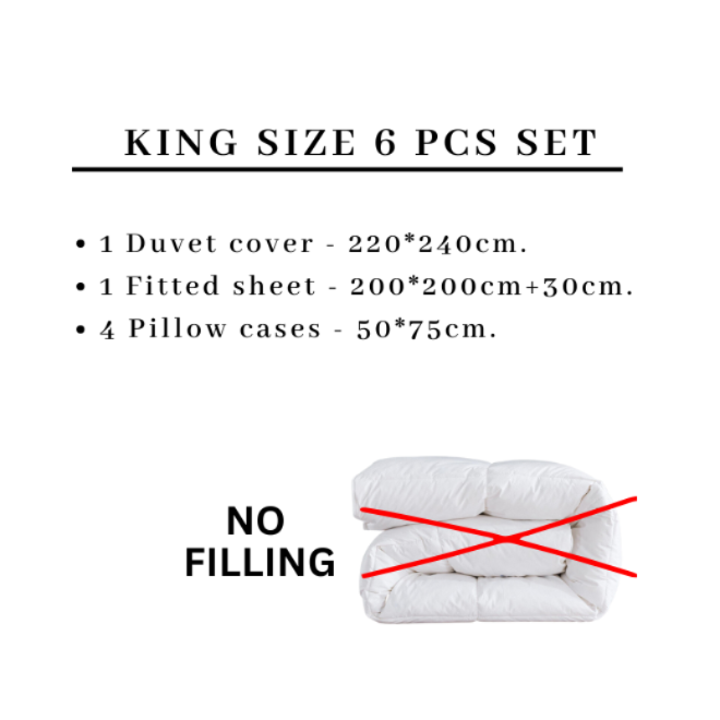 King size 6 piece bedding set with gray leaf pattern, very soft quality.