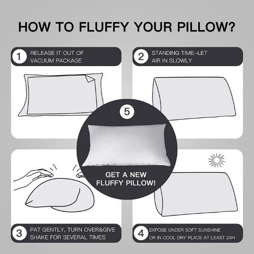 Comfortable 2 Piece Set Soft Fine Medium Firm pillow. - BusDeals