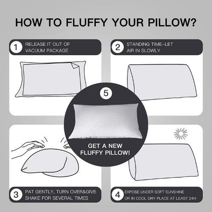 Comfortable 2 Piece Set Soft Fine Medium Firm pillow. - BusDeals