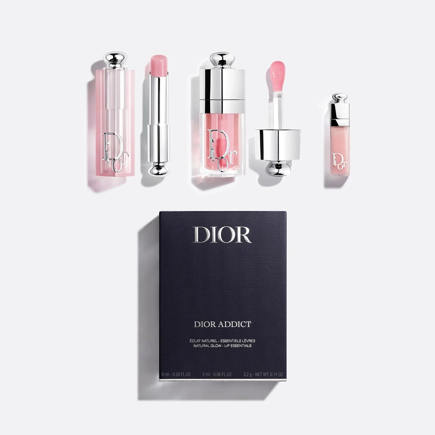 DIOR ADDICT MINI TRAVEL DUO 3-PIECE SET (001 Pink), Hydrating Lip Balm and Lip Oil - BusDeals