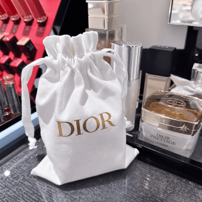 Dior Beauty 1 Piece Small Drawstring Cotton Dust Bag, Jewelry Cosmetic storage Pouch - BusDeals