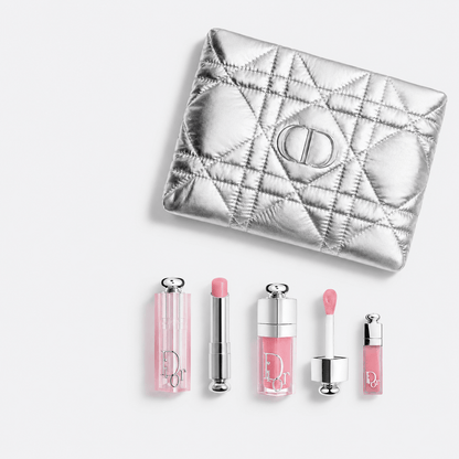 Dior Beauty Small Silver Pouch with MINI TRAVEL DUO SET (001 Pink) - BusDeals