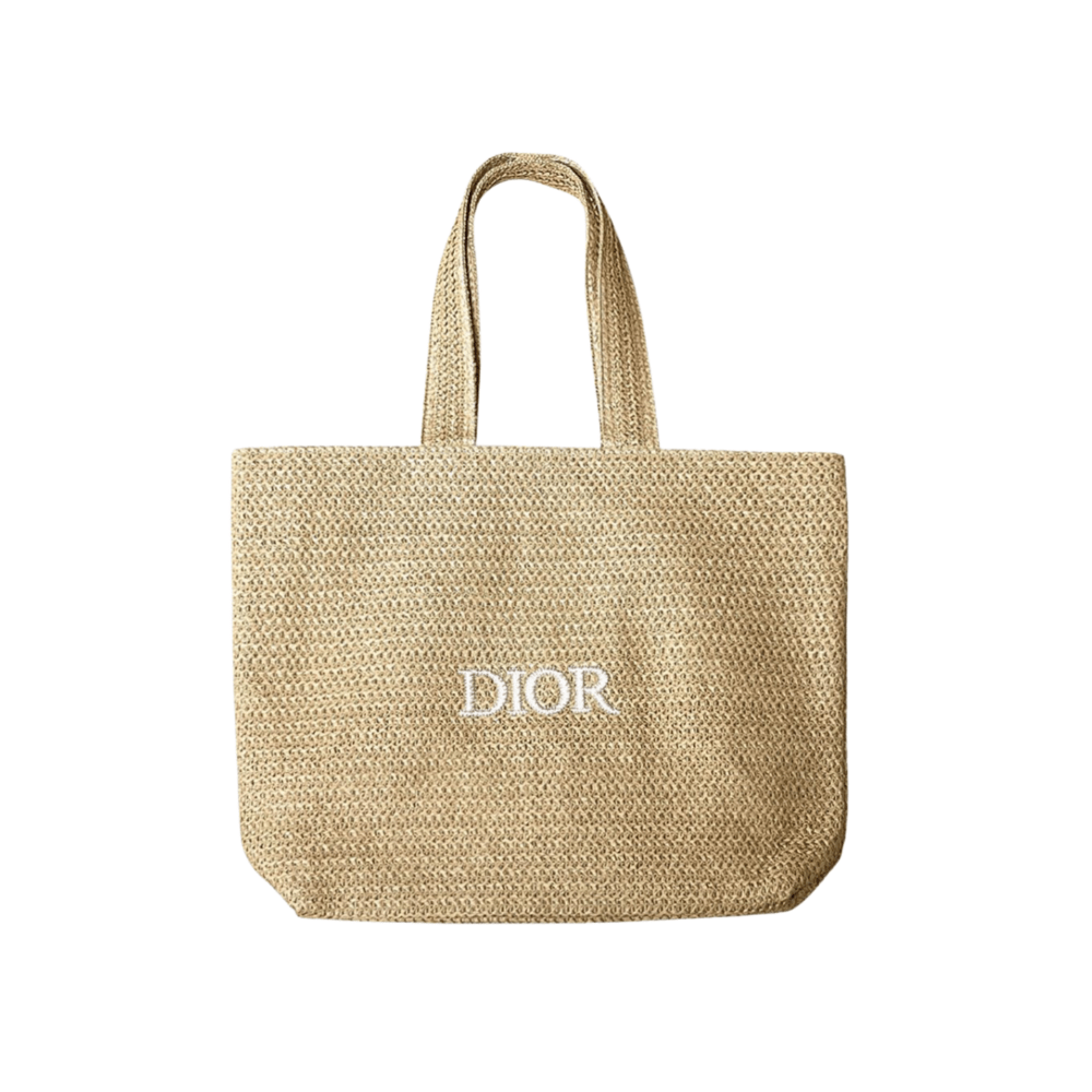 Dior Beauty Summer Gift Straw Raffia Tote Bag, Beige - BusDeals