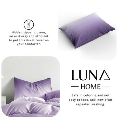 King Size 6 pieces, Ombré Royal Purple Bedding set.