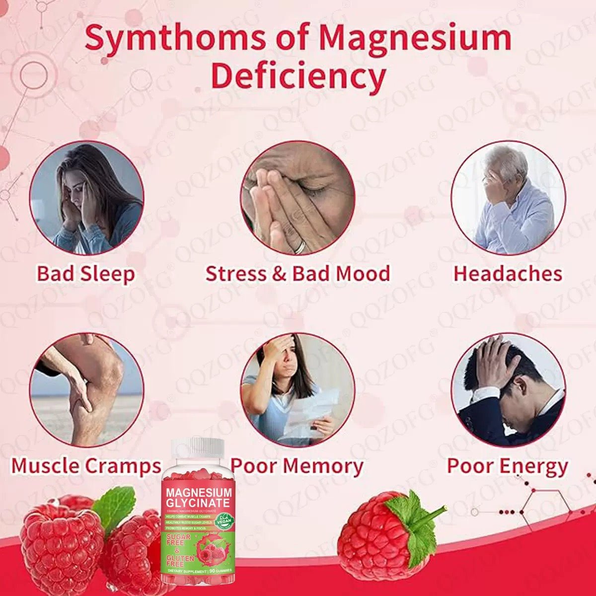 Magnesium Glycinate Gummies Raspberry Flavor - BusDeals