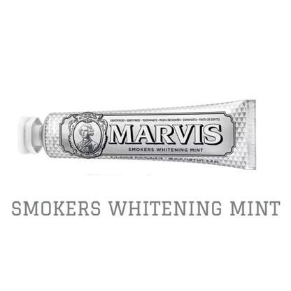 Marvis Smokers Whitening Toothpaste, Mint, 85ml, Promotes the Natural Whitening of the Teeth, Plaque Removal Toothpaste, Long