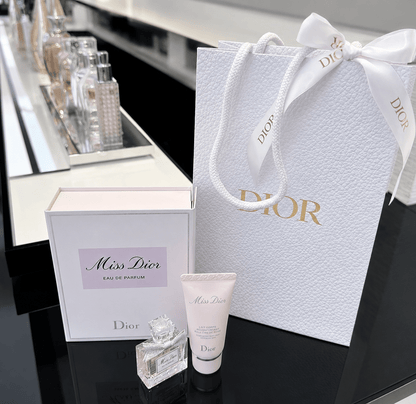 Mini Miss Dior Perfume 5ml & Lotion 20ml Woman Mini Blooming Bouquet Set with Bag - BusDeals