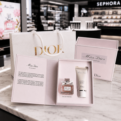 Mini Miss Dior Perfume 5ml & Lotion 20ml Woman Mini Blooming Bouquet Set with Bag - BusDeals
