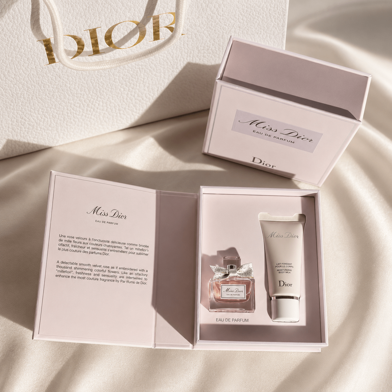 Mini Miss Dior Perfume 5ml & Lotion 20ml Woman Mini Blooming Bouquet Set with Bag - BusDeals
