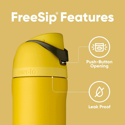 Owala 24 oz 710 ml Harry Potter FreeSip Insulated Stainless Steel Water Bottle, Hufflepuff Yellow - BusDeals