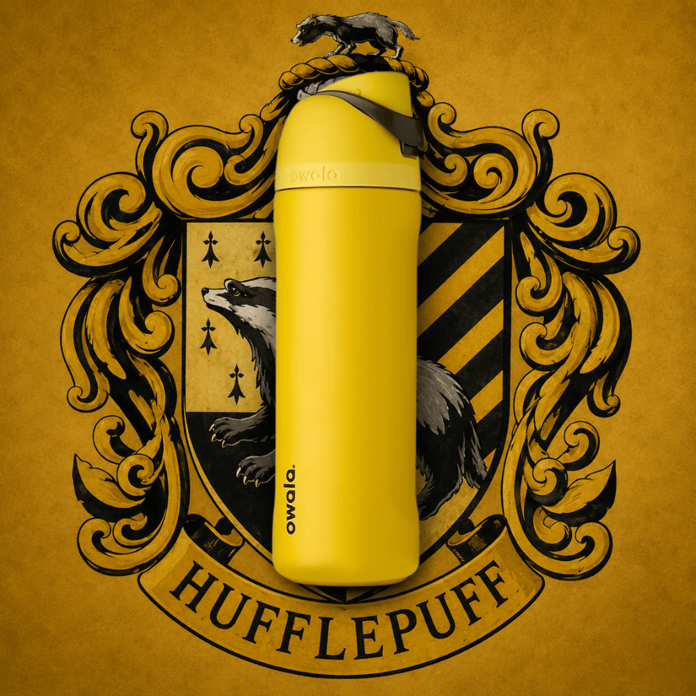 Owala 24 oz 710 ml Harry Potter FreeSip Insulated Stainless Steel Water Bottle, Hufflepuff Yellow - BusDeals