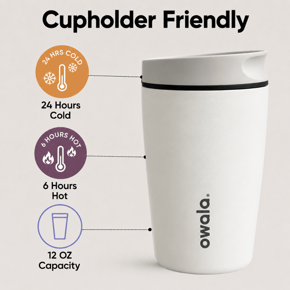 Owala SmoothSip Slider - Stainless Steel - 12-oz. - Shy Marshmallow - BusDeals