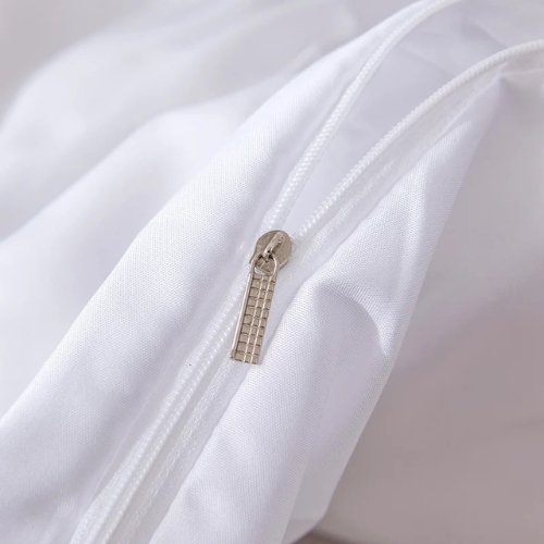 Premium Single size 4 pieces Bedding Set without filler, Plain White Color - BusDeals
