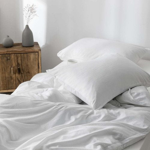 Premium Single size 4 pieces Bedding Set without filler, Plain White Color - BusDeals